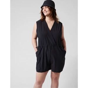 Athleta Black Sleeveless Romper Hike Walk Resort Casual Street Wear Preppy